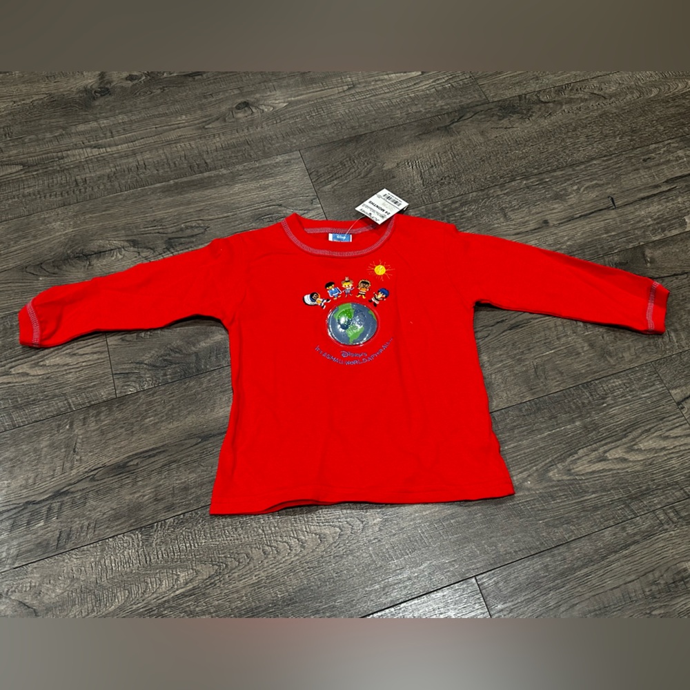 Vintage Disney Deadstock It’s A Small World Red Longsleeve